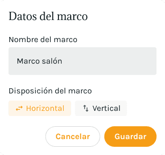 Seleccionar orientación del marco