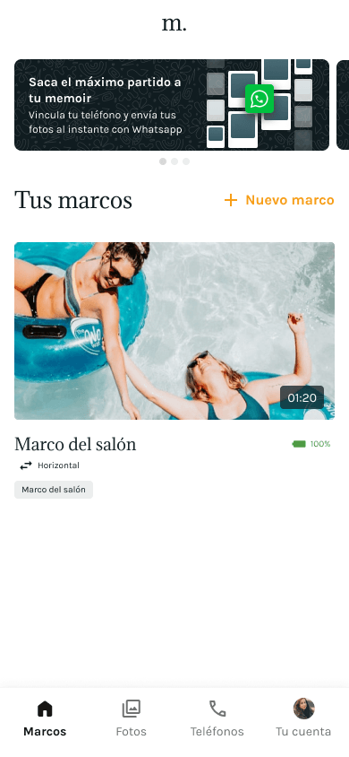 Pantalla principal de la app